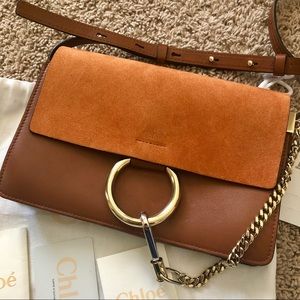 Chloe NWT FAYE SMALL TOBACCO Leather Shoulder Bag